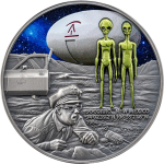 2 oz Kamerun 2025 Antique - SOCORRO UFO INCIDENT Interstellar Phenomena - Silber Antique Finish - 2000 Francs - Innovativserie !