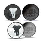 2 x 1 oz Somalia 2025 - Black & White Ruthenium...