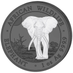 2 x 1 oz Somalia 2025 - Black & White Ruthenium silber - Schwarz & Weiss - Elefant African Wildlife