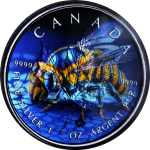 1 oz Maple Leaf 2023  - HONIGBIENE - HONEY BEE - Schimmereffekt - Silber Color  - Auflage100