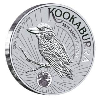 NEU* 1 oz Australien 2025 - KOOKABURRA Privy Kookaburra - 35 Jahre Kookaburraserie - Perth Mint Kookaburraserie - Silber BU 1 AU$