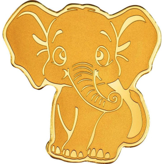 0.5 g Gold Palau 2025 - ELEFANT - Golden Highlights - GOLD Silk Finish -1 $