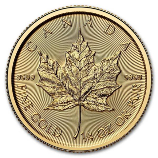 1/4 Unze Gold MAPLE LEAF 2025 -Kanada - BU 10 CA$ - GoldMaple