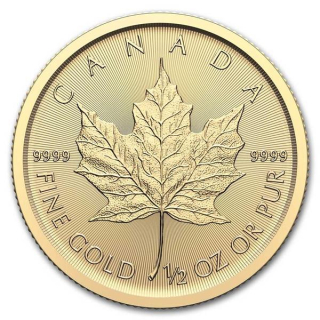 1/2 Unze Gold MAPLE LEAF 2025 -Kanada - BU 20 CA$ - GoldMaple