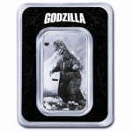 NEU* 1 oz Silber Motivbarren 2024 - GODZILLA - Schwarz-Weiss Colorierung - Black & White Color - Coin Card