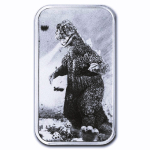 NEU* 1 oz Silber Motivbarren 2024 - GODZILLA - Schwarz-Weiss Colorierung - Black & White Color - Coin Card