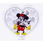 1 oz Niue 2025 Proof Herzform - MICKEY & MINNIE MOUSE - Disney Love - Liebe ist Zeitlos - 2 NZ$