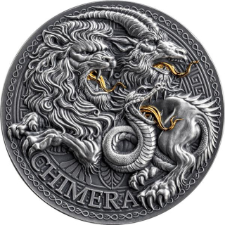 1 oz Kamerun 2025 antique - CHIMÄRE CHIMERA - Die BESTIE - Kreatur - Serie Griechische Mythologie - Silber Antique Finish - 1000 Francs