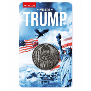 NEU** 1 oz USA Antique - TRUMPINATOR DONALD J. TRUMP - We`ll Be Back - HASTA LA VISTA BIDEN - Fight Fight Fight - bei der Mint ausverkauft - nur 1,000