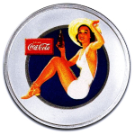 1 oz Silber Round - COCA COLA GIRLS - Brünette...