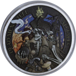 NEU* 1 oz Silber Round 2023 Color - SKELETT-PIRAT - DEAD...