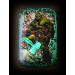 2 oz Silber Gussbarren 2024 - Die LEGENDE des ORKWARRIORS mit dem Amboss - GLOW-in-the-DARK & UV-Effekt Antique Finish Color - Jeder Barren ein Unikat !