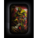 2 oz Silber Gussbarren 2024 - Die LEGENDE des ORKWARRIORS mit dem Amboss - GLOW-in-the-DARK & UV-Effekt Antique Finish Color - Jeder Barren ein Unikat !