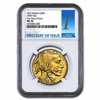 1 oz GOLD USA 2025 NGC MS70 - American BUFFALO & Indianer - FDI First Day of Issue - 50 $ - Liefertermin 02-2025