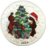 10,22 g Silber Round 2024 - Weihnachtsbär - Weihnachten - Weihnachtsmünze