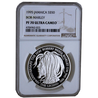 28,3 g Jamaica 1995 - BOB MARLEY - NGC PF70 Ultra Cameo - Sonderedition - Rarität