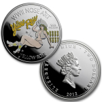 AURINUM*SUMMER*SALE** 3 x 1 oz Niue 2012 Proof - WORLD WAR II NOSE ART - Memphis Belle $ Briefing Time & Yellow Rose - Silber Proof Color - 2 NZ$