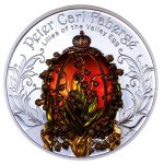 2 oz Mongolei 2025 Proof - FABERGE LILIES OF THE VALLEY EGG - Peter Carl Faberge - Die Romanows -  1000 Togrog