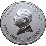 1/2 oz Australien 2025 BU Coin Card - SCHLANGE - JAHR der SCHLANGE - Color-Sonderedition - LUNAR Schlange - Silber 50 AUCent - Silberschlange