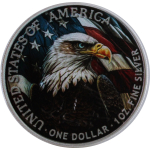 1 oz USA 2023 Color Stained Glass - T-REX & Bald...