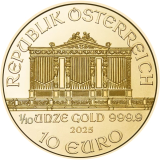 1/10 Unze Gold Wiener Philharmoniker Österreich 2025 BU