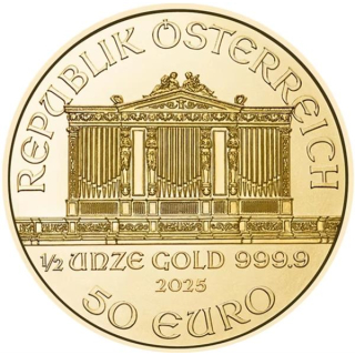 1/2 Unze Gold Wiener Philharmoniker Österreich 2025 BU