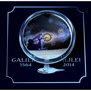 1 oz Kongo 2014 DOME SHAPE - Sonnensytem - Sun System - 450 Jahre Galileo Galilei - 30 Frs