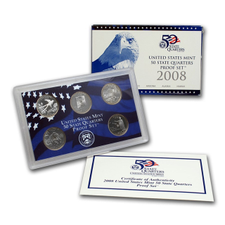 USA 2008  STATE QUARTERS Proof 5-Coin-SET - Oklahoma New Mexico Arizona Alaska Hawai