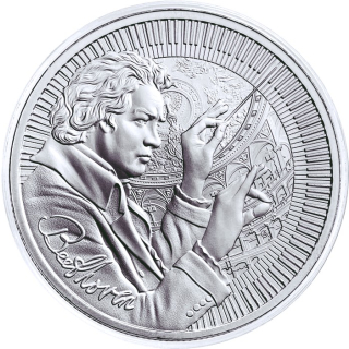 NEU* 1 oz Niue 2024 - BEETHOVEN Ludwig Van - Silber BU - Berühmter Komponist - Icons of Inspiration Serie - 2 NZ$  - LETZTE AUSGABE*