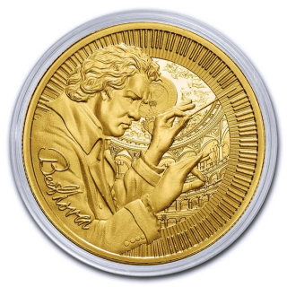 1 oz Gold Niue 2024 BU - BEETHOVEN Ludwig van - Icons of Inspiration  - 250 NZD Auflage 100  - 10. & Letzte Ausgabe