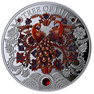 1 oz Ghana 2025 Proof - Der Wunderschöne HERBST- Jahreszeiten - Autumn Tree of Life - Kristalle - Silber 1000 Francs