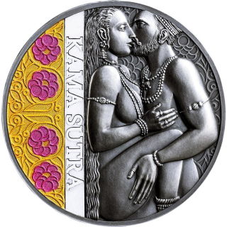 1 oz Kamerun 2025 antique - MOMENTS of LOVE Kamasutra - Momente der Liebe - Silber Antique Finish - 1000 Francs