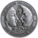 1 oz Kamerun 2025 antique - MOMENTS of LOVE Kamasutra - Momente der Liebe - Silber Antique Finish - 1000 Francs