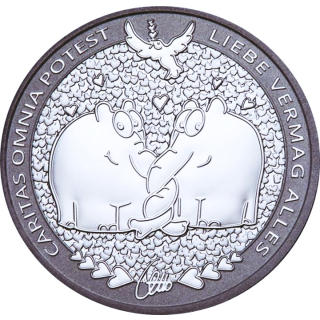 NEU* 1 oz Tuvalu 2024 BU - OTTIFANT - Liebe Vermag Alles - "Caritas Omnia Potest" - Silber Ottifantenmünze - 1 AU$