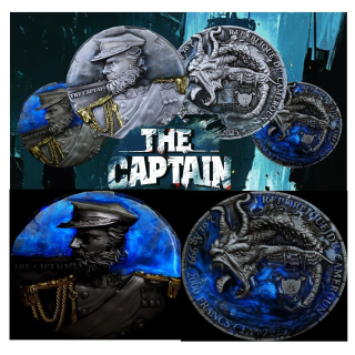 2 oz Kamerun 2025 - DER KAPITÄN Der Kommandant des ATLANTIKS - THE CAPTAIN - Serie Mythen & Meister der Sieben Meere - Antique Glow-in-the-Dark - 2000 Francs - Innovativserie !