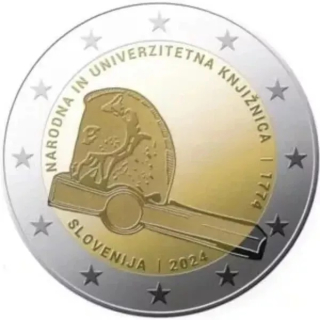 2 Euro Slowenien 2024 Bimetall 250 Jahre National- und Universitätsbibliothek