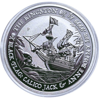 AURINUM*SUMMER*SALE** 1 oz Tuvalu 2024 BU - KINGSTON - CALICO JACK- Silber BU Black Flag serie - 1$