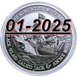 NEU* 1 oz Tuvalu 2024 BU - KINGSTON - CALICO JACK- Silber BU Black Flag serie - 1$