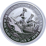 NEU* 1 oz Tuvalu 2024 BU - KINGSTON - CALICO JACK- Silber BU Black Flag serie - 1$