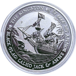 ab Lager***  1 oz Tuvalu 2024 PCGS First Strike - KINGSTON - CALICO JACK- Silber Coin Card Black Flag serie - 1$