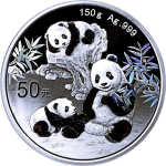 150 g Silber China Panda 2025 Proof - Regenbogeneffekt -...