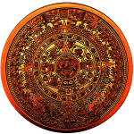 5 oz Copper Round - AZTEKENKALENDER  -Aztec Calendar