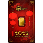 1 g Goldbarren 2025 JAHR der SCHLANGE Coin Card -...