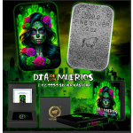 NEU* 2 oz Silber Gussbarren 2025 - RADIOACTIVE CATRINA - DIA de LOS MUERTOS - Der Tag der Toten - Mexico - Antique Finish Color - 2. Ausgabe