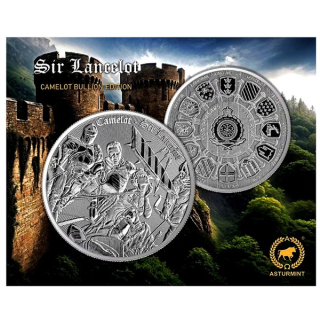 EINZELSTÜCK** 1 oz Niue 2024 BU - SIR LANCELOT - Ritter der Tafelrunde - Camelot serie 2.Ausgabe - silber 2 NZ$
