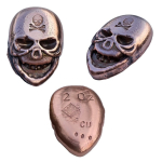 2 oz Kupfer Gussbarren Motivbarren - SKULL - TOTENKOPF -...