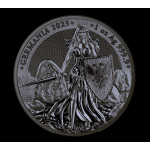 1 oz LADY GERMANIA 2025  WORLD MONEY FAIR EDITION Berlin - Schwarzsilber - Black silver - UV - Effekt BLACK LIGHT COLOR - Münzmesse Berlin - Germania Mint