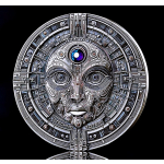 2 oz United Crypto States 2025 Antique- THE CREATOR TECHNO TOTEM - Kristallelement - 15 Jahre BITCOIN Edition - Silber Antique 1000 Satoshi - QR-Code Hologramm