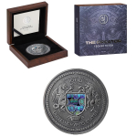 2 oz United Crypto States 2025 Antique- THE CREATOR TECHNO TOTEM - Kristallelement - 15 Jahre BITCOIN Edition - Silber Antique 1000 Satoshi - QR-Code Hologramm