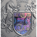 2 oz United Crypto States 2025 Antique- THE CREATOR TECHNO TOTEM - Kristallelement - 15 Jahre BITCOIN Edition - Silber Antique 1000 Satoshi - QR-Code Hologramm